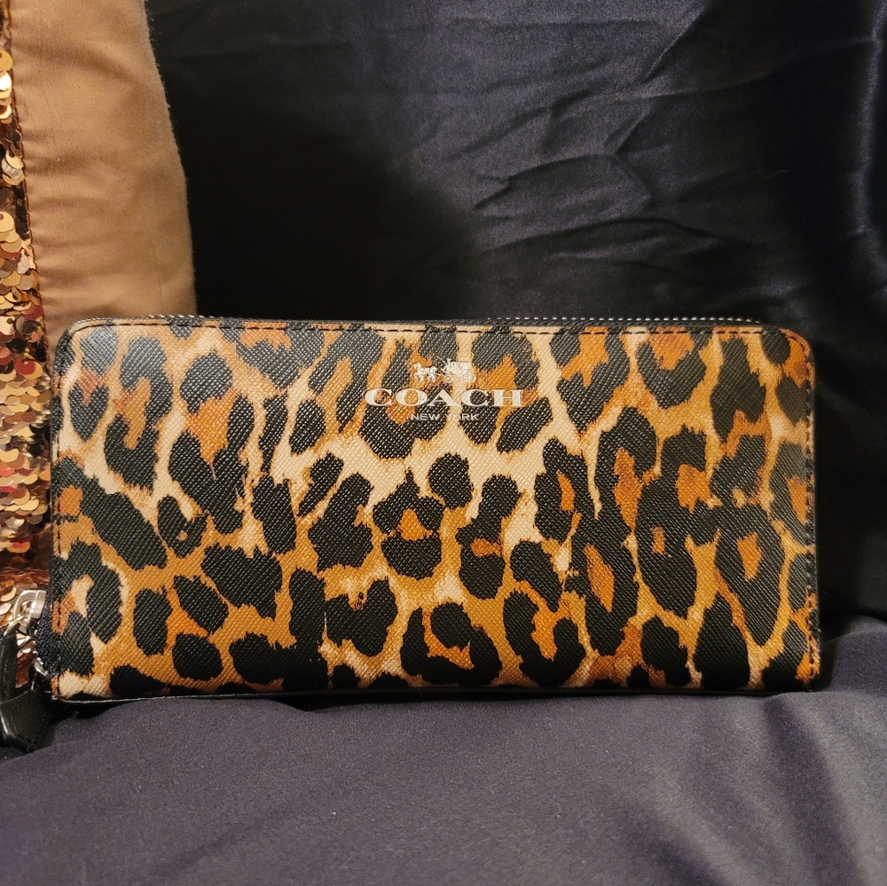 Coach Peyton Ocelot Print Wallet